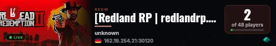 [Redland RP | redlandrp.com] Redland RP live status badge