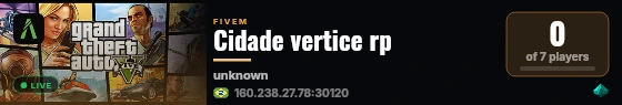 Cidade vertice rp live status badge