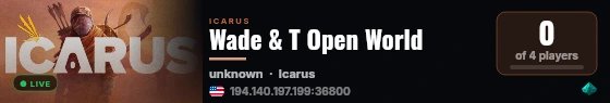 Wade & T Open World live status badge