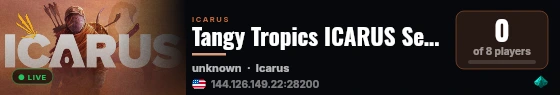 Tangy Tropics ICARUS Server live status badge