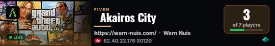   Akairos City  live status badge