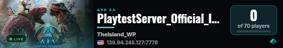 PlaytestServer_Official_Island live status badge