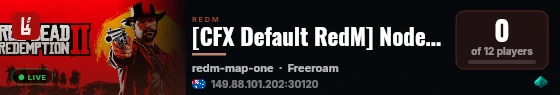 [CFX Default RedM] Nodecraft live status badge