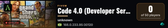 Code 4.0 (Developer Server) live status badge