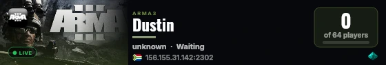 Dustin live status badge
