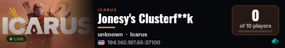 Jonesy's Clusterf**k live status badge