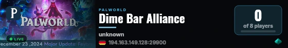 Dime Bar Alliance live status badge