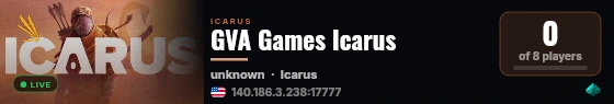 GVA Games Icarus live status badge
