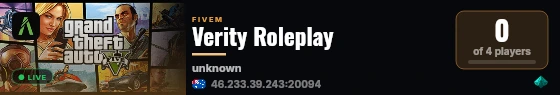 Verity Roleplay live status badge