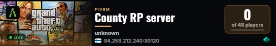 County RP server live status badge