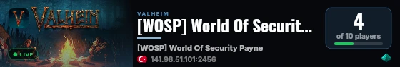[WOSP] World Of Security Payne live status badge