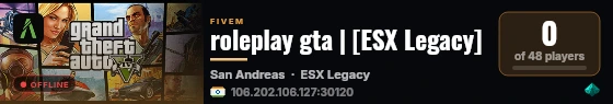 roleplay gta | [ESX Legacy] live status badge