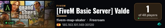 [FiveM Basic Server] Valde live status badge