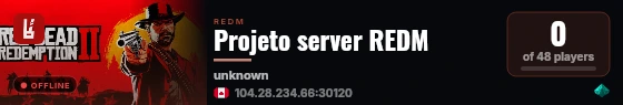 Projeto server REDM live status badge