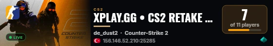 XPLAY.GG • CS2 RETAKE #61 • [TR] live status badge