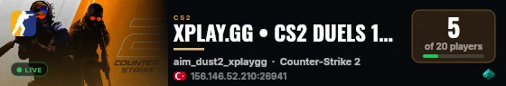 XPLAY.GG • CS2 DUELS 1v1 #88 • [TR] live status badge