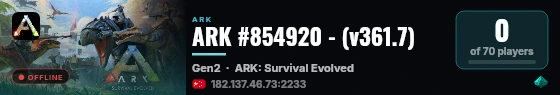 ARK #854920 - (v361.7) live status badge