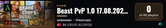 Beast PvP 1.0 17.08.2026 Açılış! 18.00 live status badge