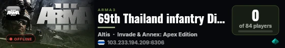 69th Thailand infantry Division - No Mods : discord.gg/xrh68H5 live status badge