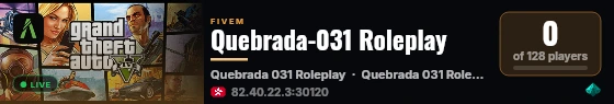 Quebrada-031 Roleplay live status badge