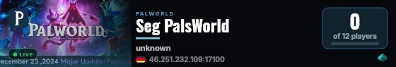 Seg PalsWorld live status badge
