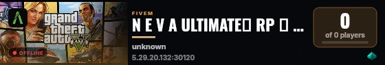 N E V A ULTIMATE・ RP ・ Optimisé ・ Staff à l'écoute ・ discord.gg/neva-fivem live status badge