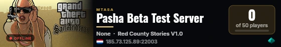 Pasha Beta Test Server live status badge