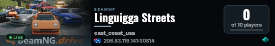 Linguigga Streets live status badge