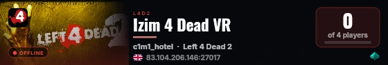 Izim 4 Dead VR live status badge