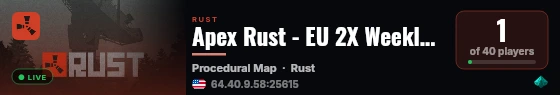 Apex Rust - EU 2X Weekly Solo/Duo/Trio/Quad | No BP Wipes live status badge