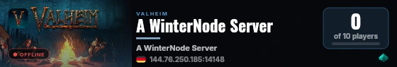 A WinterNode Server live status badge