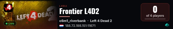 Frontier L4D2 live status badge