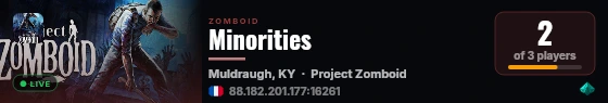 Minorities live status badge