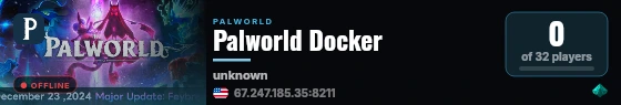 Palworld Docker live status badge