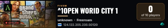 ^1OPEN WORID CITY 1 live status badge