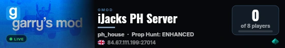 iJacks PH Server live status badge