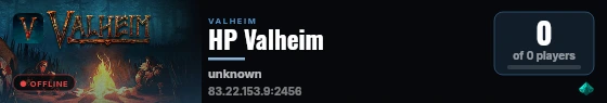 HP Valheim live status badge