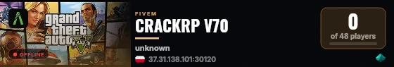 CRACKRP V70 live status badge