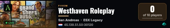Westhaven Roleplay live status badge