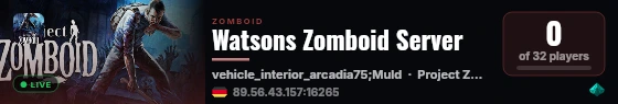 Watsons Zomboid Server live status badge