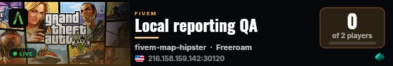 Local reporting QA live status badge