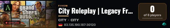 City Roleplay | Legacy Framework live status badge
