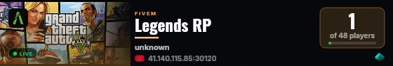 Legends RP live status badge