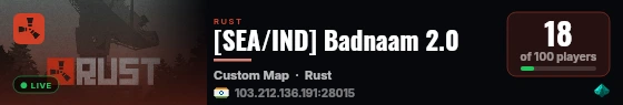 [SEA/IND] Badnaam 2.0 live status badge