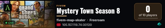 Mystery Town Season 8 live status badge