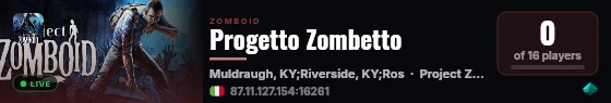 Progetto Zombetto live status badge