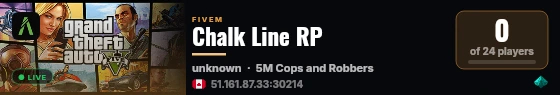 Chalk Line RP live status badge