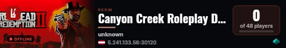 Canyon Creek Roleplay DEV server live status badge
