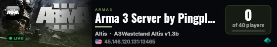 Arma 3 Server by Pingplayers live status badge