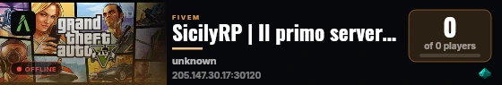 SicilyRP | Il primo server roleplay a tema siciliano live status badge